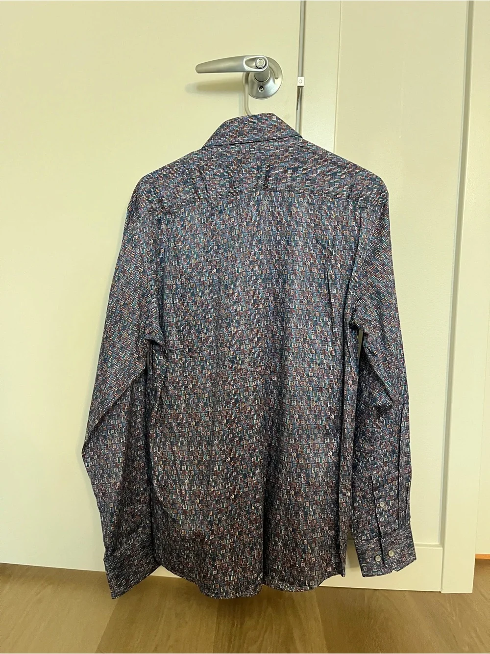 Men's Navy Multi-Pattern Button-Up Shirt Jacket